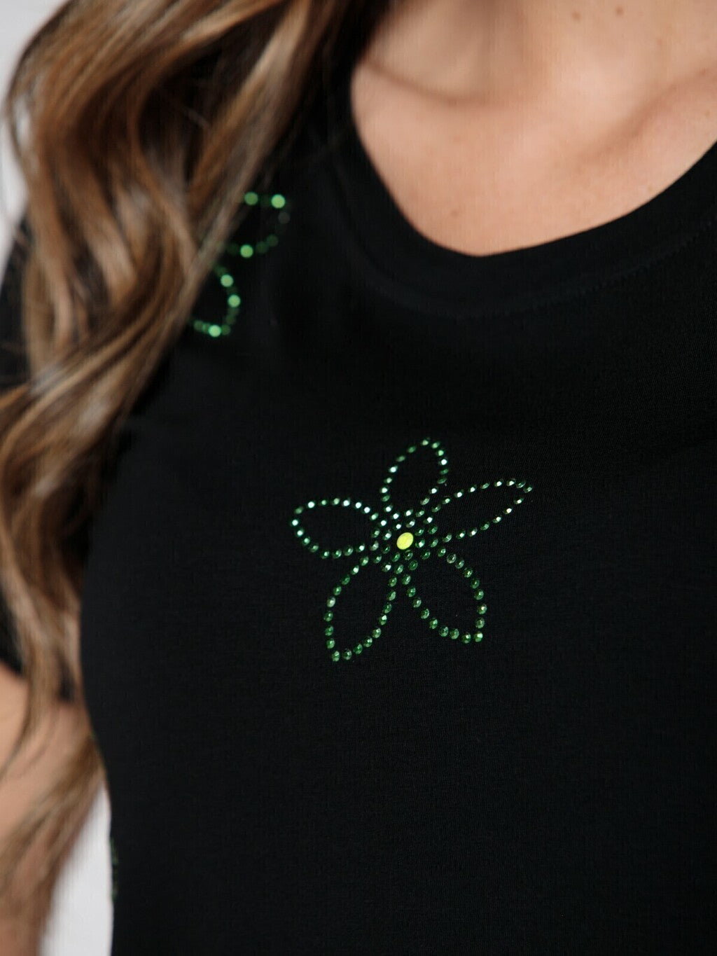 T-shirt Flowers Strass