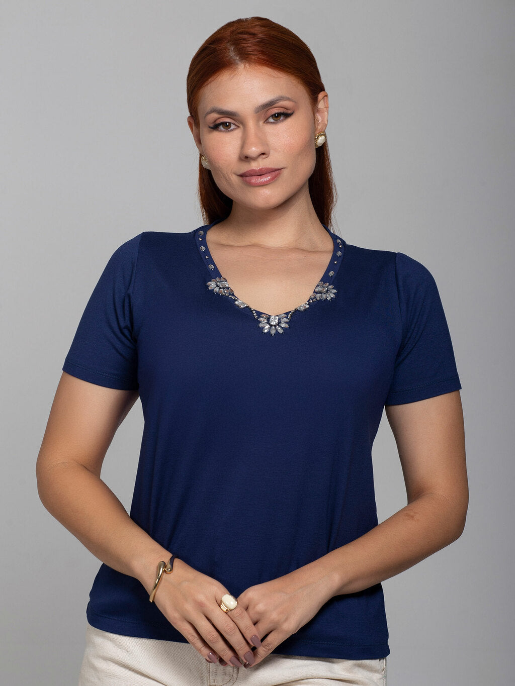 T-shirt Safira Bordada - Divina Garota