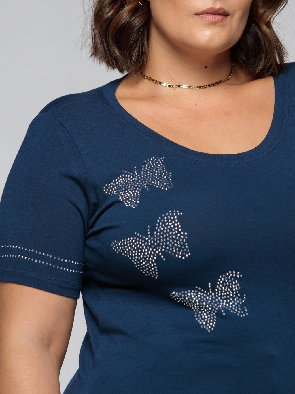 T-Shirt Borboletas Strass - Divina Garota