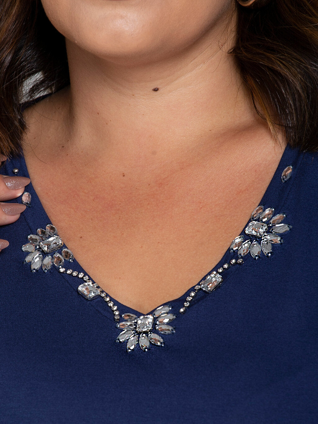 T-shirt Safira Bordada - Divina Garota