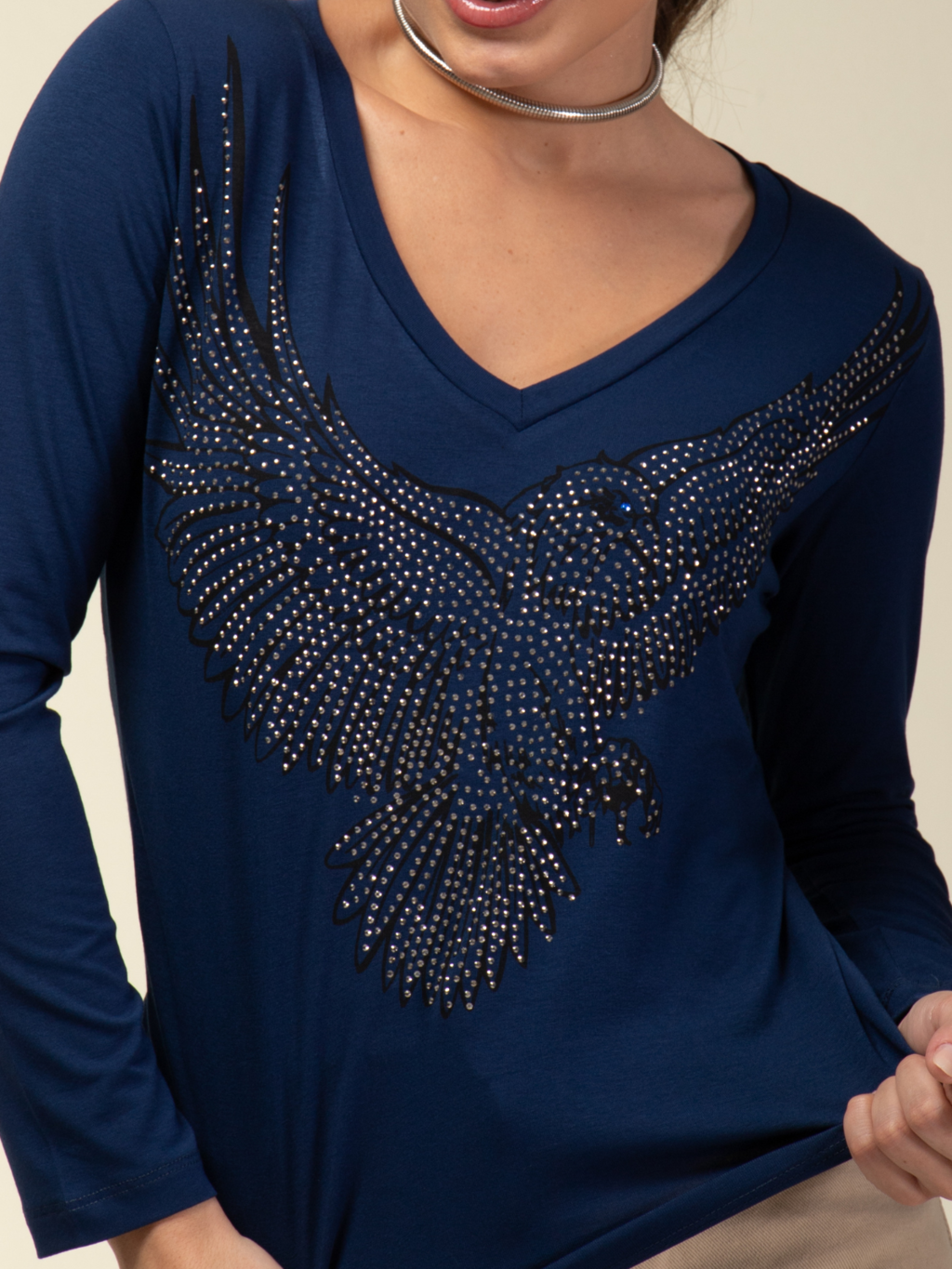 Manga Longa Águia de Strass - Divina Garota