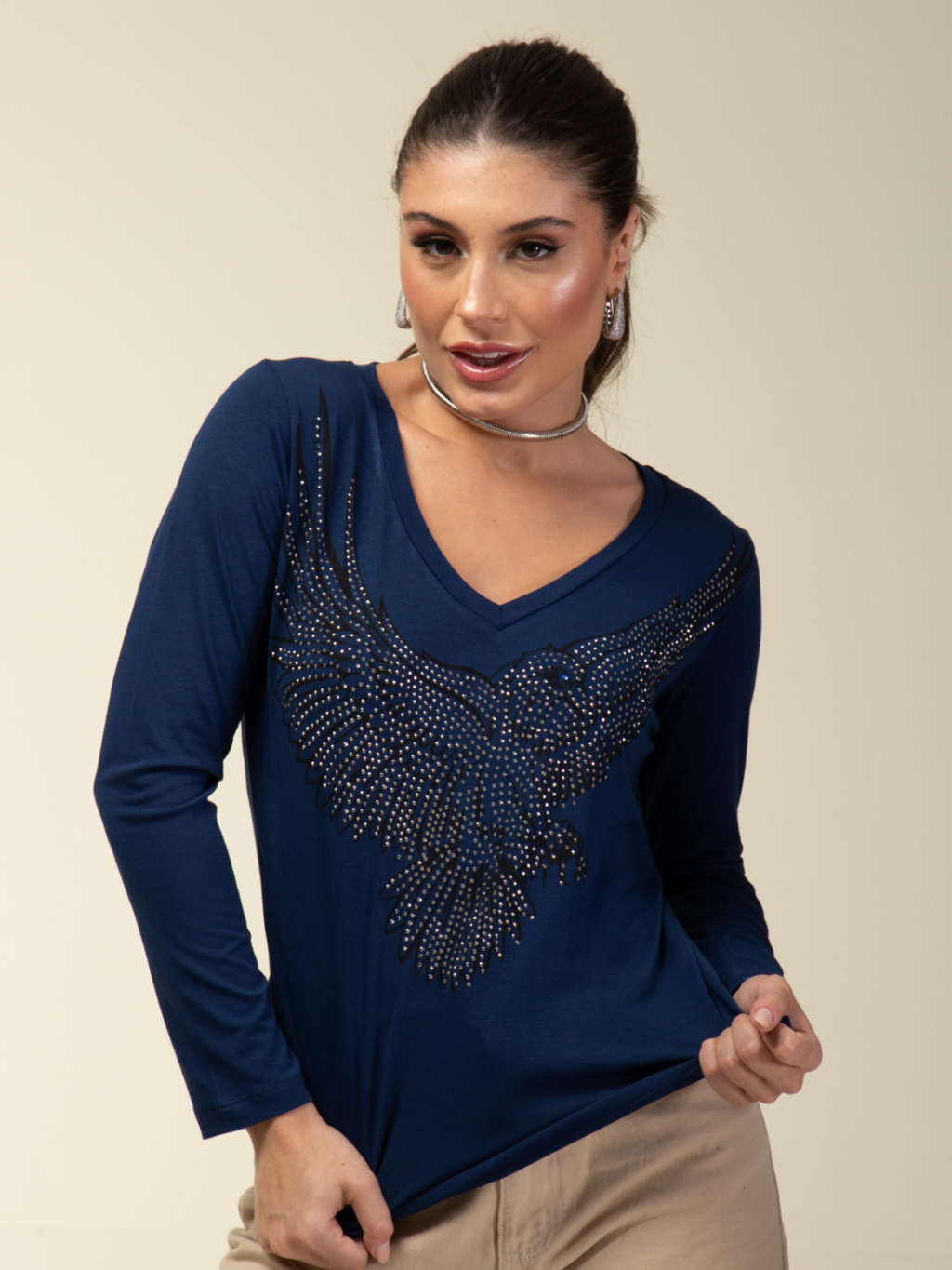 Manga Longa Águia de Strass - Divina Garota