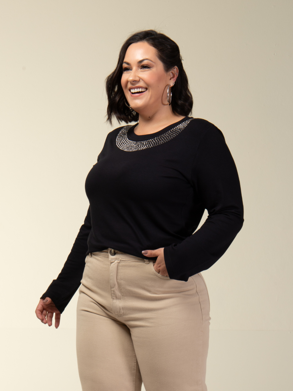 Blusa Moletinho Decote Glamour - Divina Garota