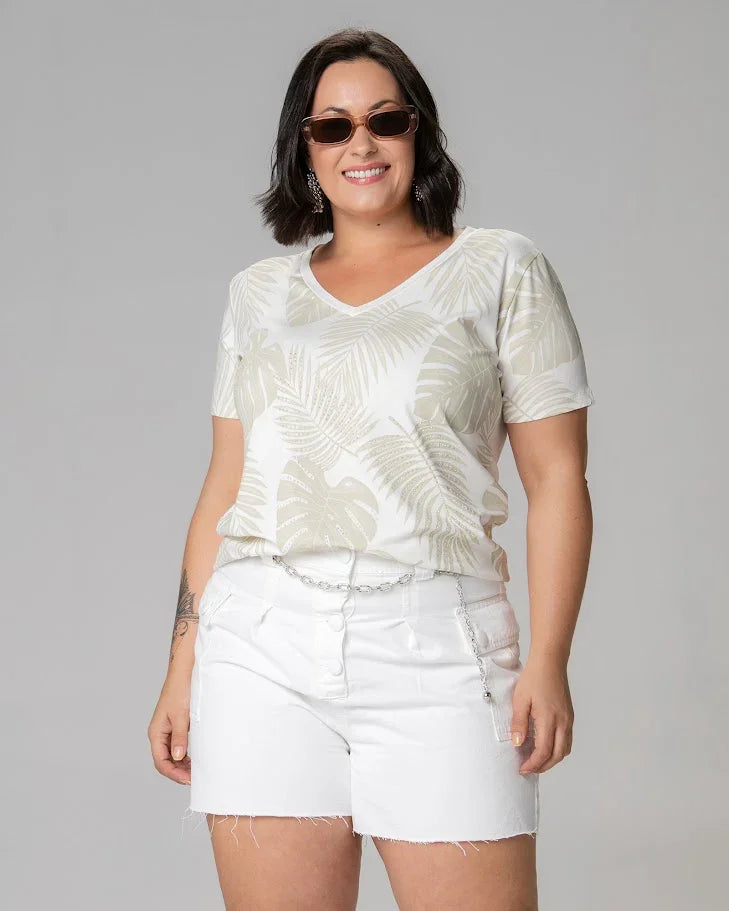 T-shirt Estampa Tropical - Divina Garota