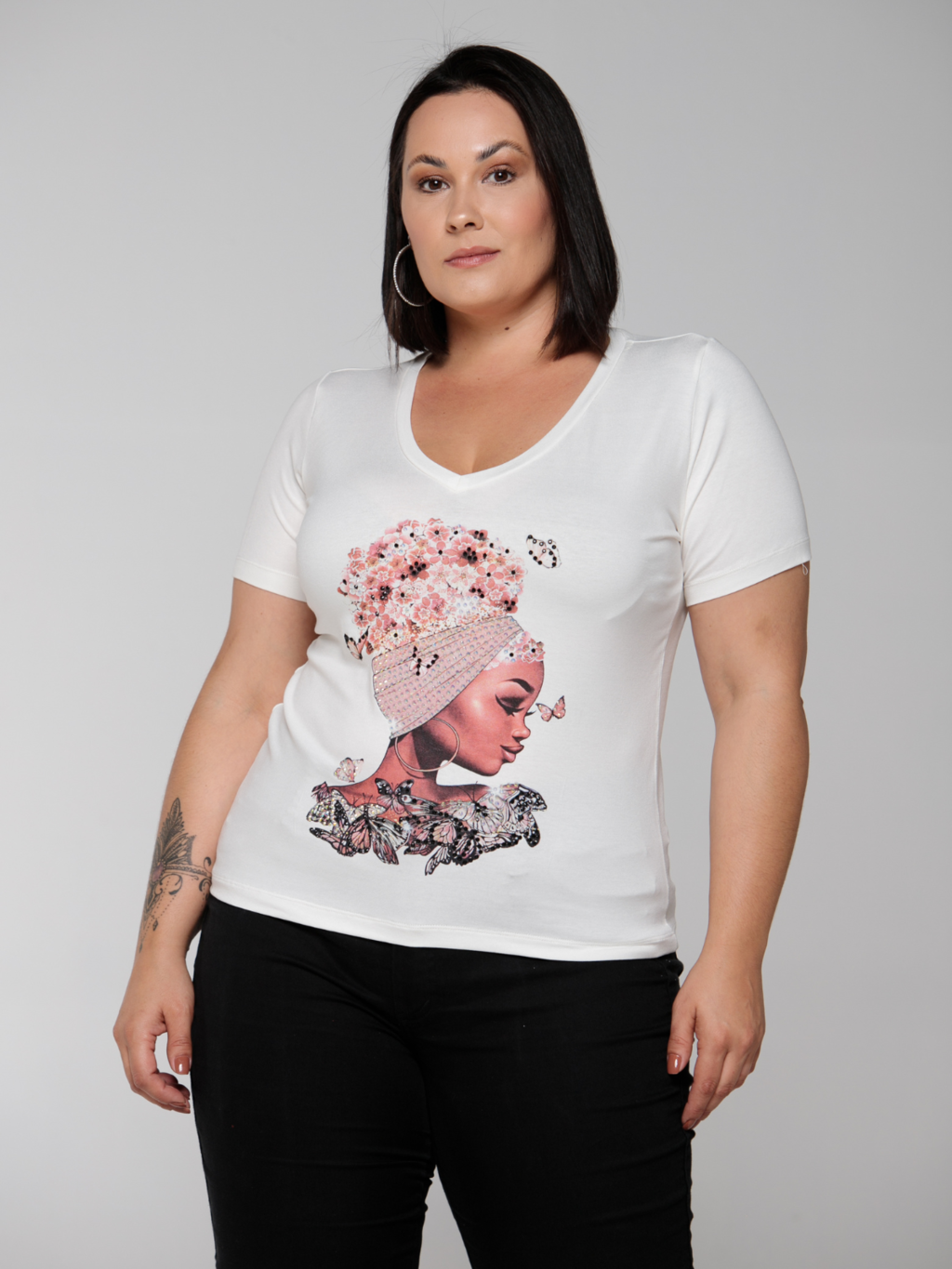 T-shirt Floral Hair - Divina Garota