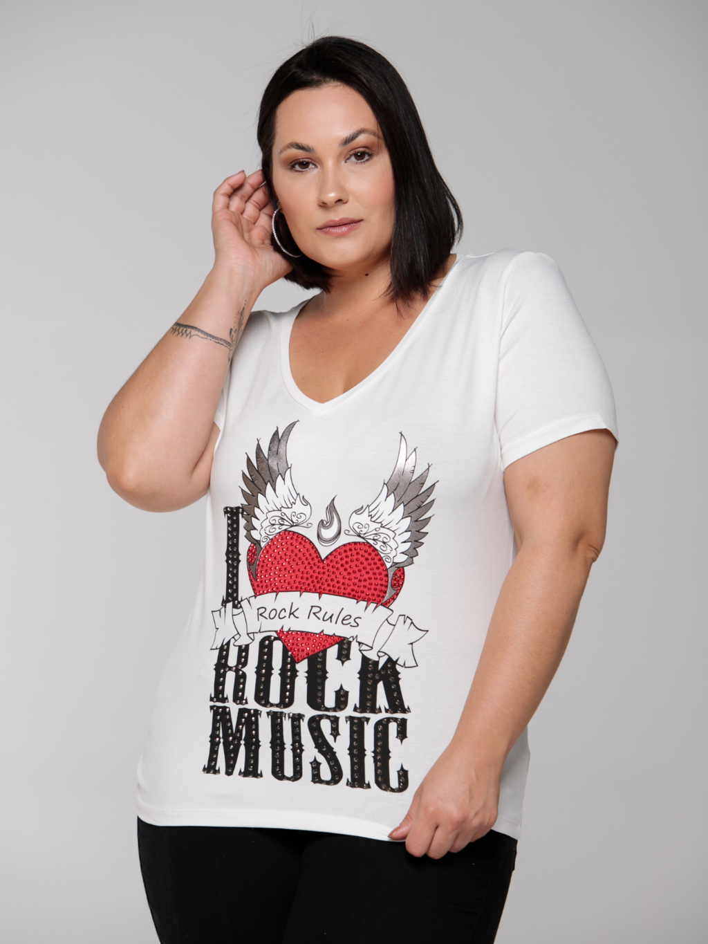 T-shirt Coração Rock