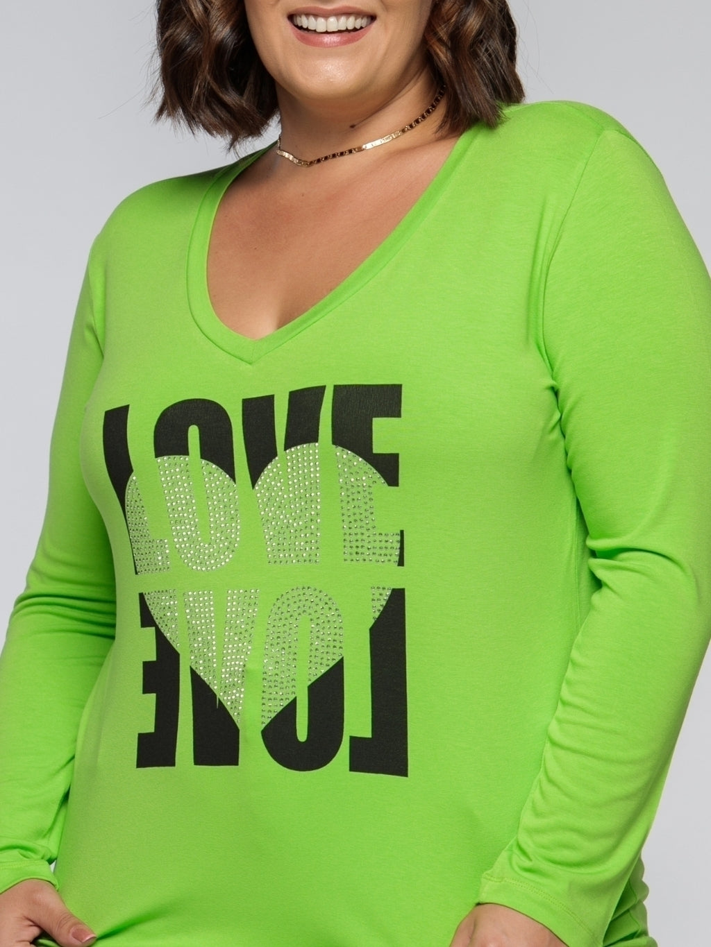 Manga Longa Coração Love - Divina Garota