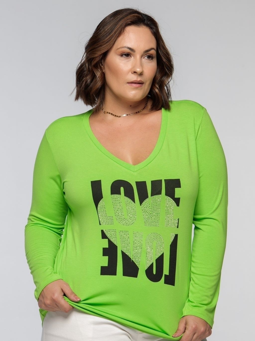 Manga Longa Coração Love - Divina Garota