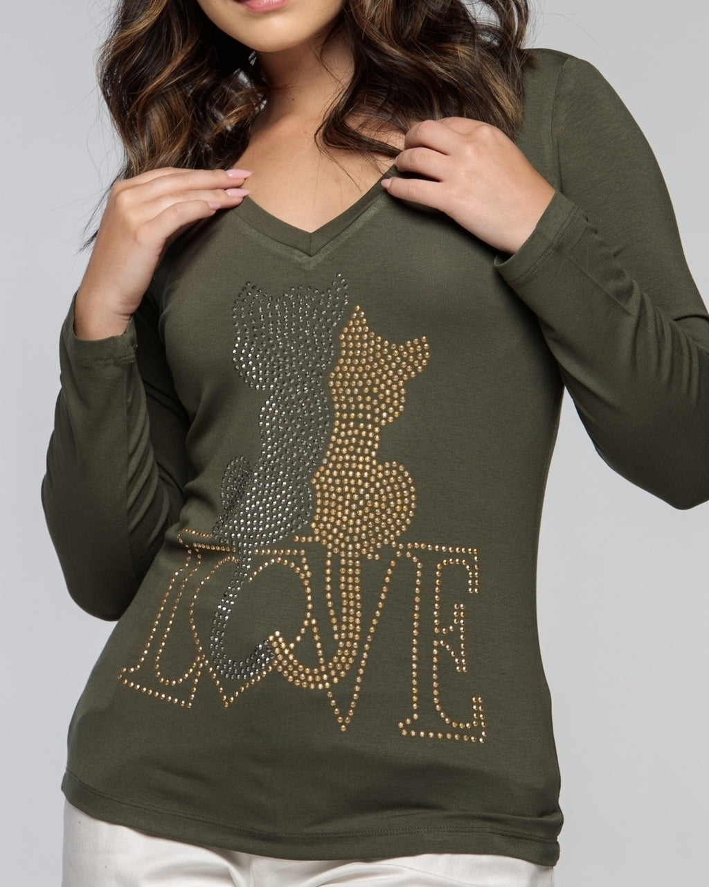 Manga Longa Cat Love