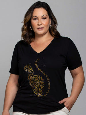 T-shirt Gato Tigrado - Divina Garota