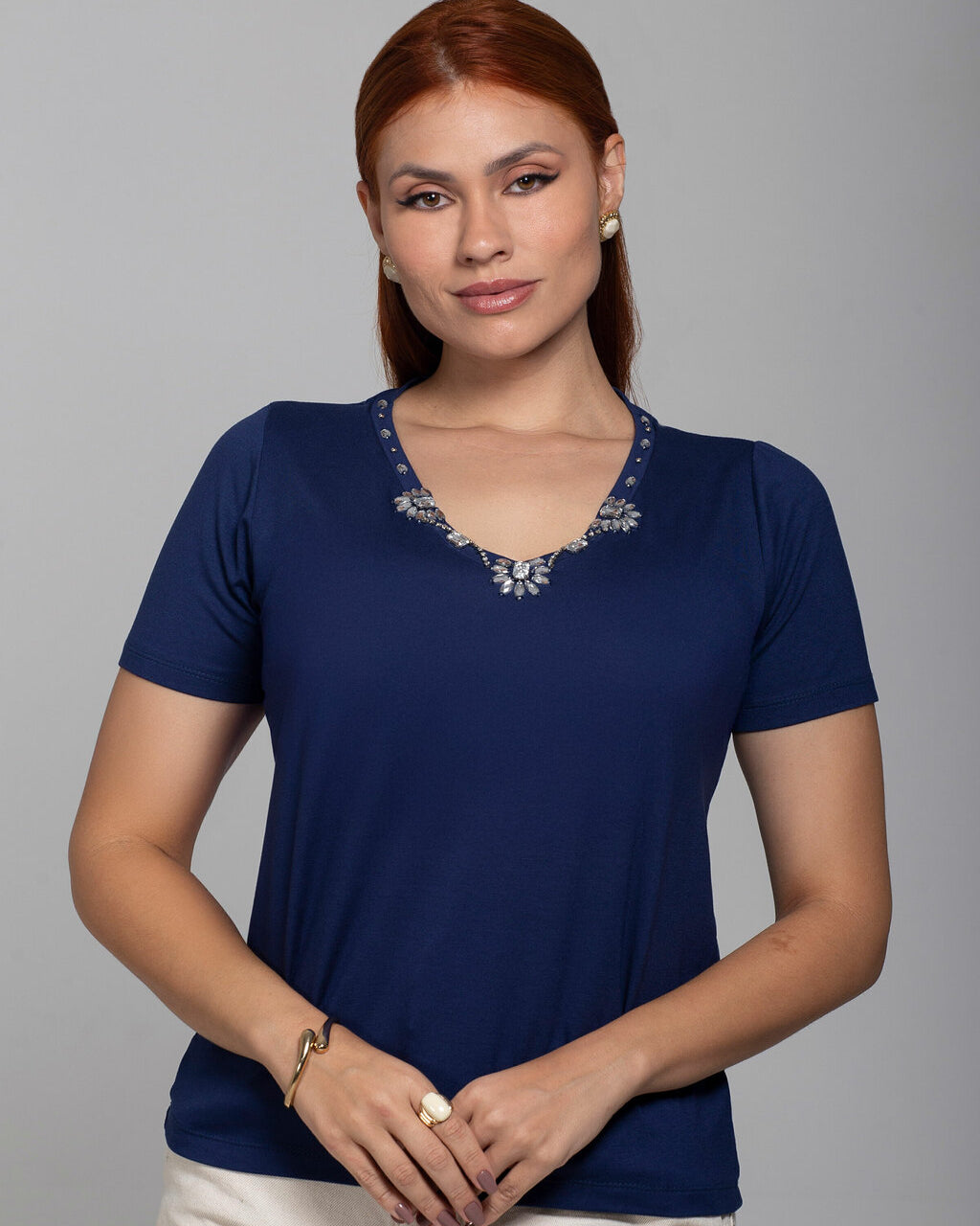 T-shirt Safira Bordada