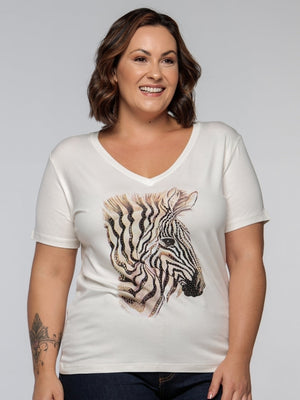 T-Shirt Zebra Glam - Divina Garota