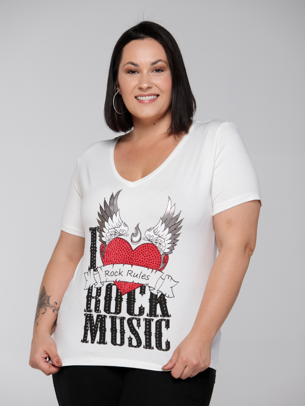 T-shirt Coração Rock