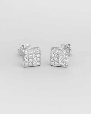 Brinco Square Cravejado Zircônia - Divina Garota