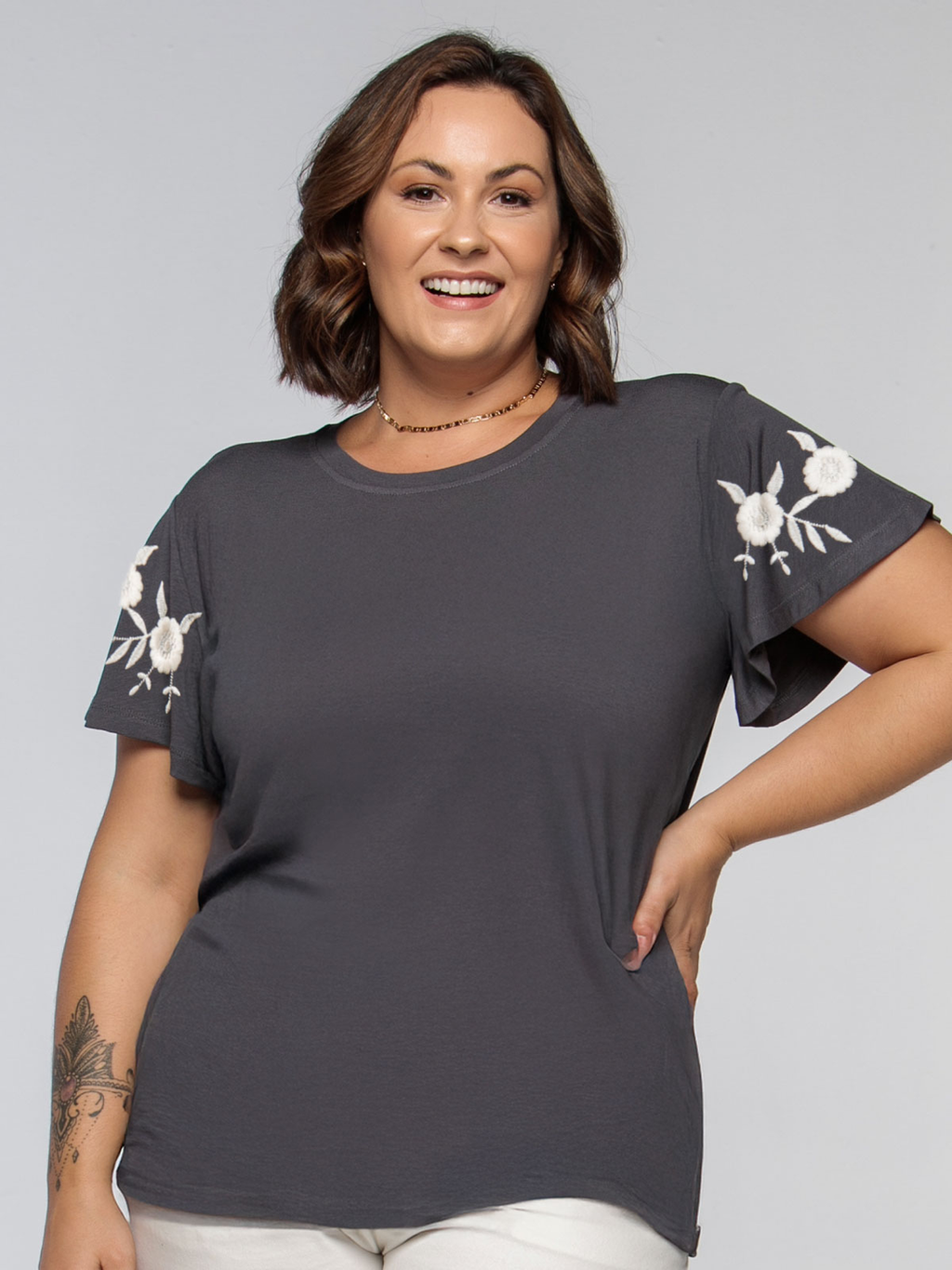 Blusa Bordada Sálvia