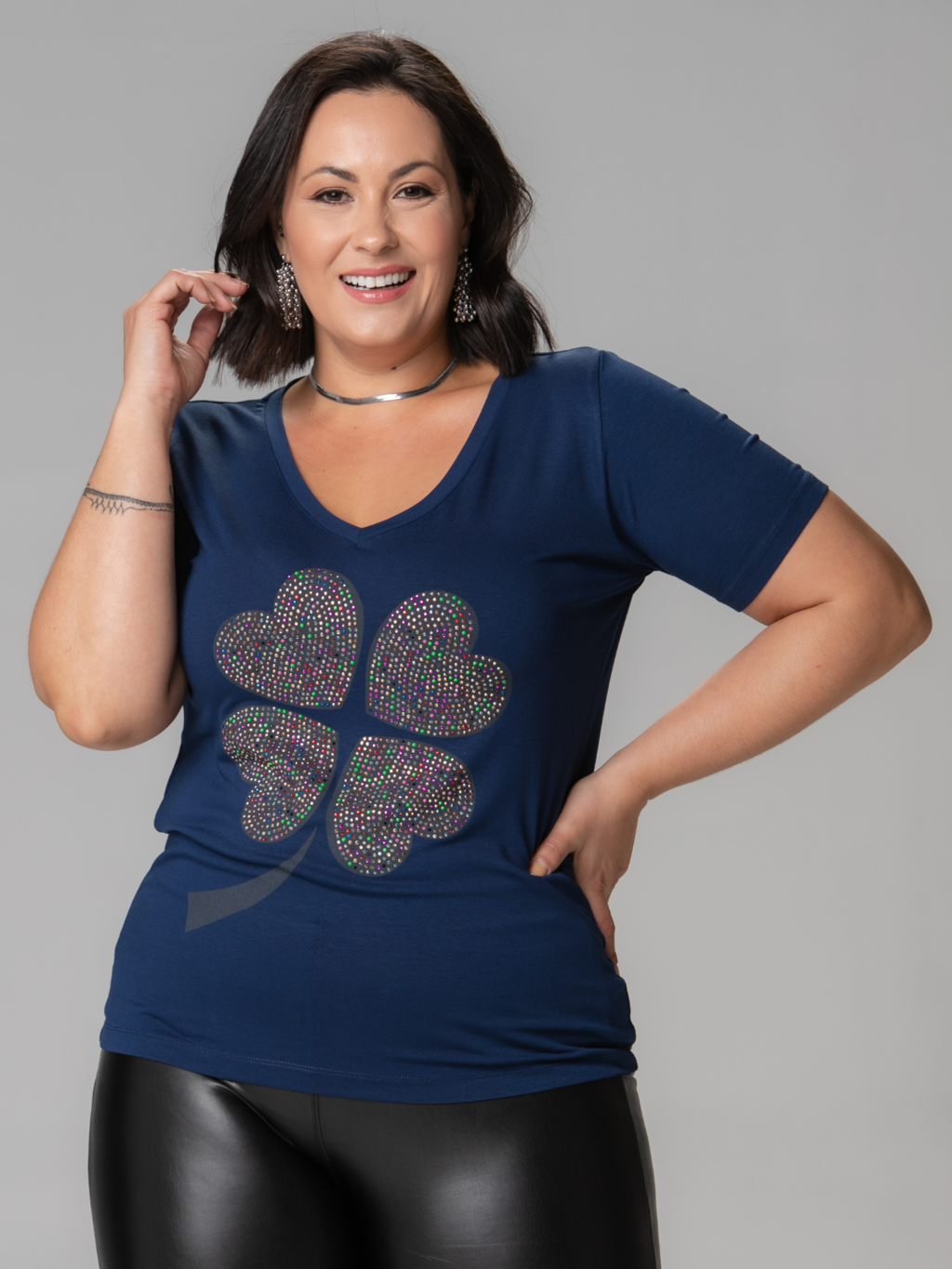 T-Shirt Trevo strass