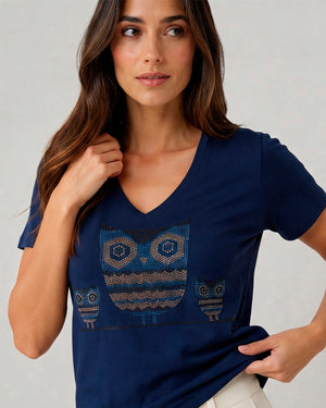 T-shirt Coruja Cristais
