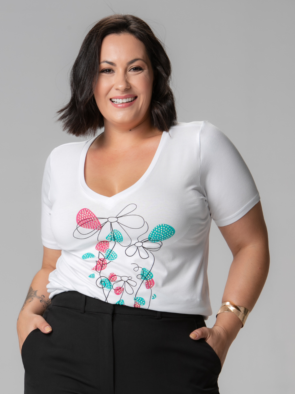 T-shirt Floral Abstrato
