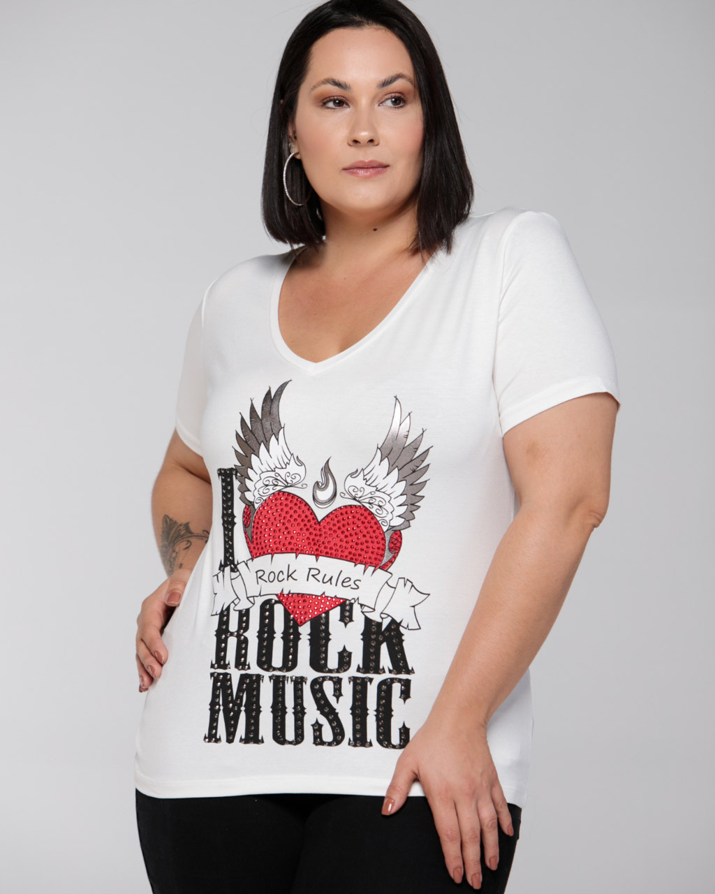 T-shirt Coração Rock