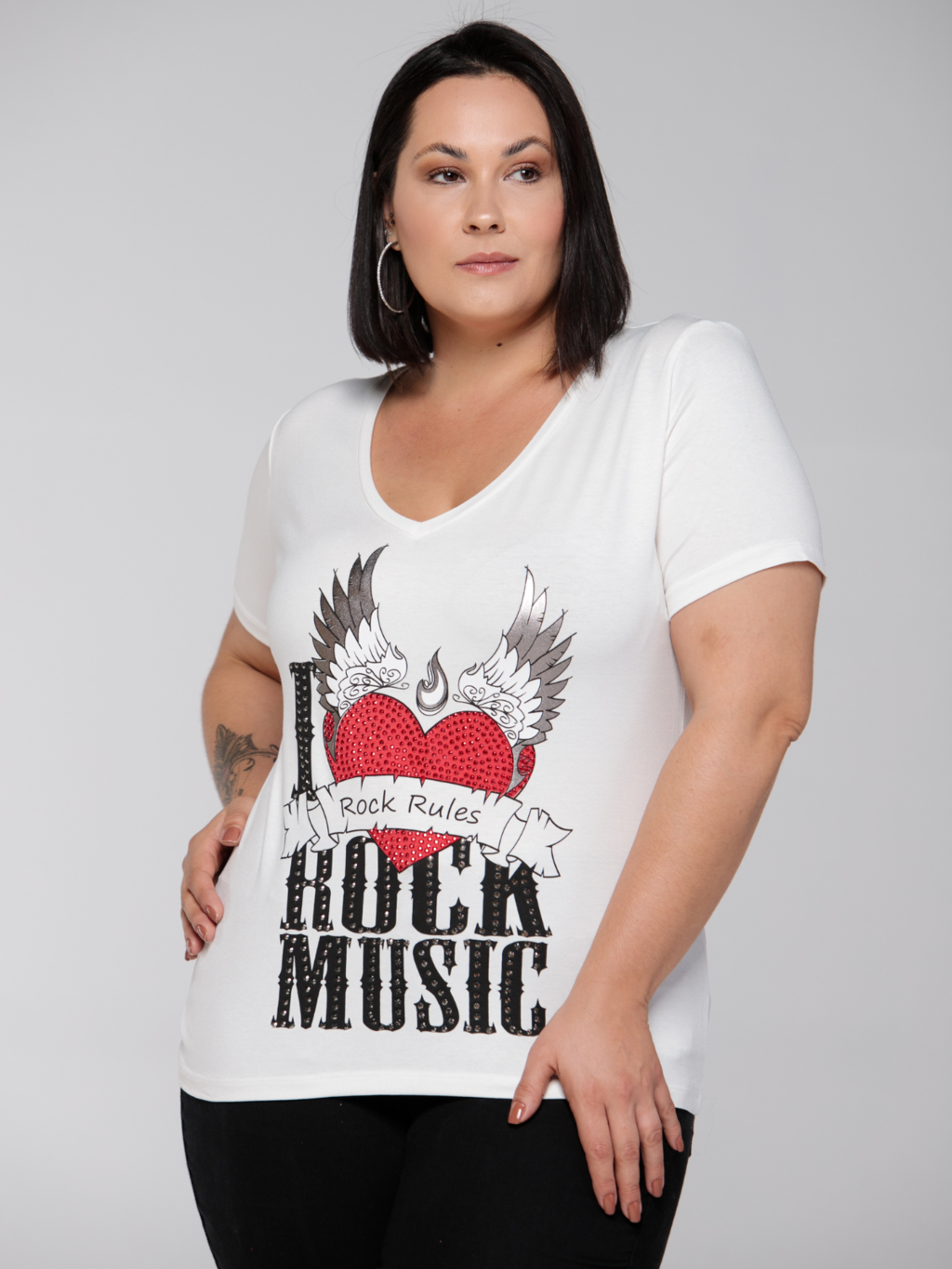T-shirt Coração Rock