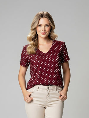 T-shirt Poá Bordô Divina Garota