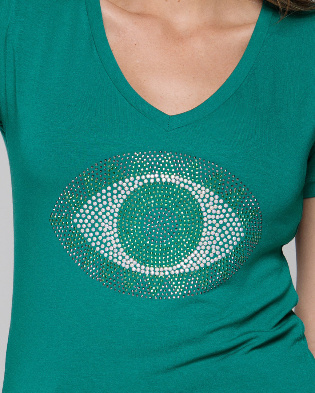 T-shirt Olho de Jade Strass