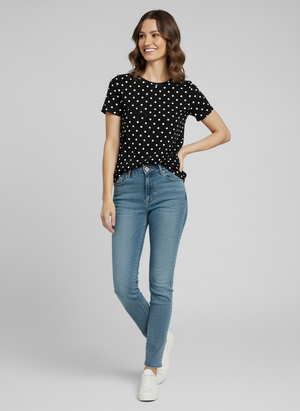 Blusa Poá Preta Divina Garota