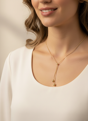 Colar Gravata Bolas Lisas Divina Garota