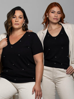 T-Shirt Bordada Pontos de Luz - Divina Garota