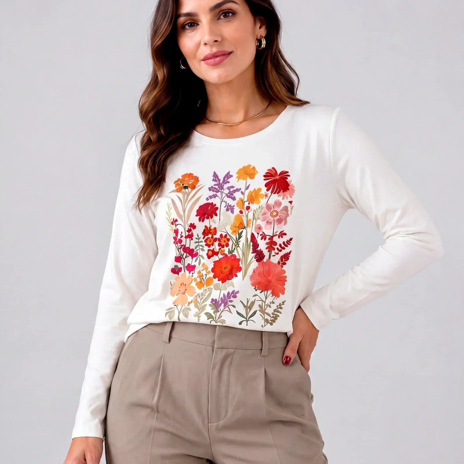 Blusa Manga Longa Jardim