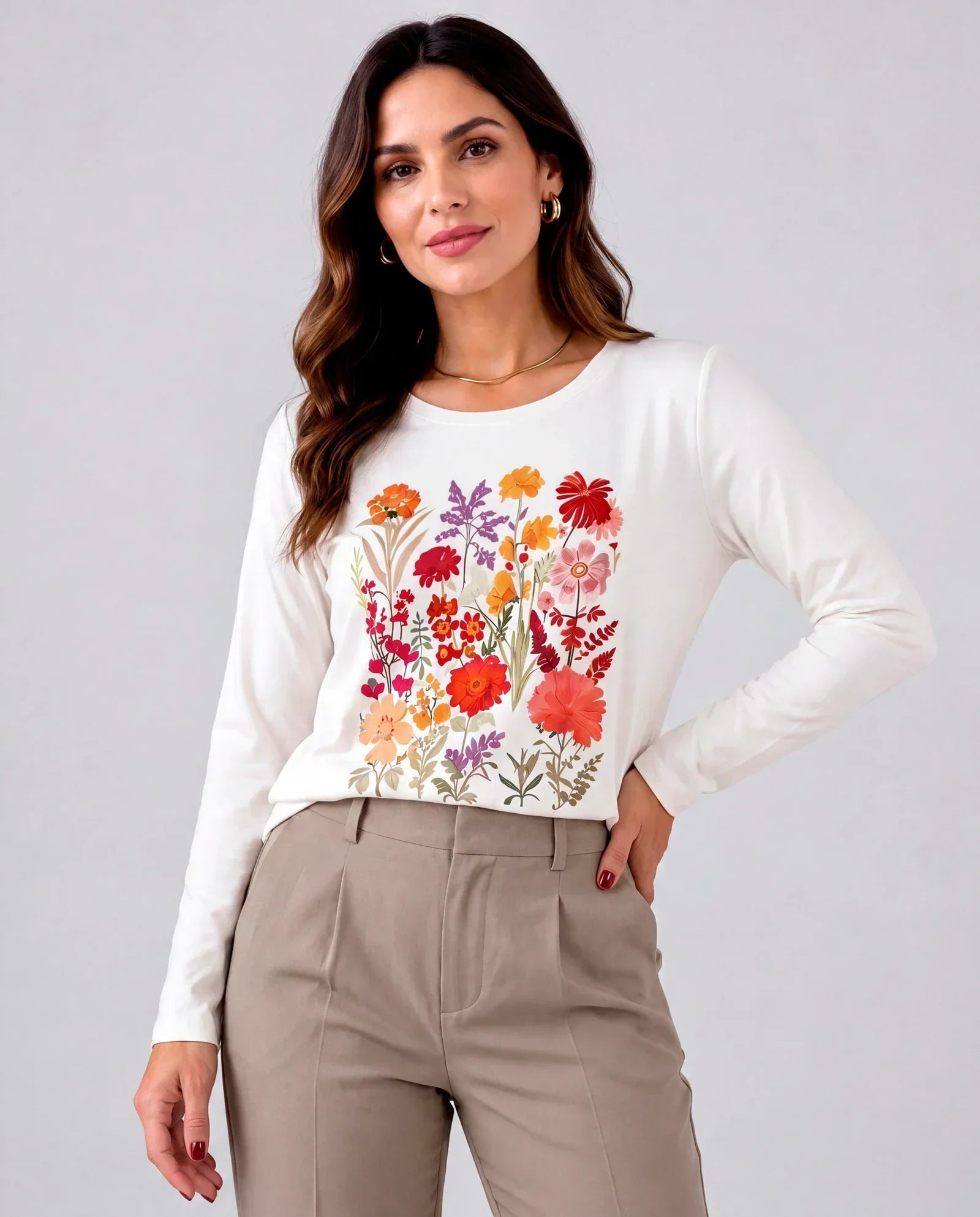 Blusa Manga Longa Jardim