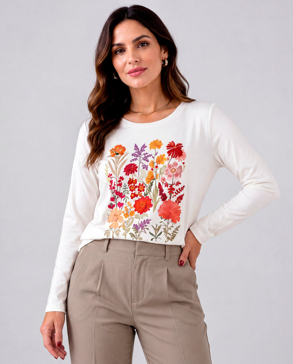 Blusa Manga Longa Jardim