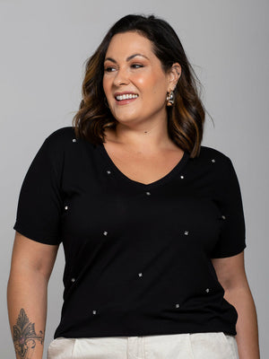 T-Shirt Bordada Pontos de Luz - Divina Garota