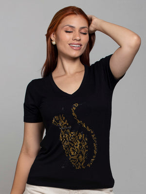 T-shirt Gato Tigrado - Divina Garota