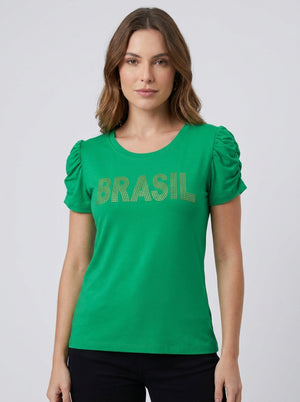 Blusa Bufante Brasil Strass