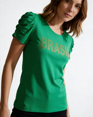 Blusa Bufante Brasil Strass