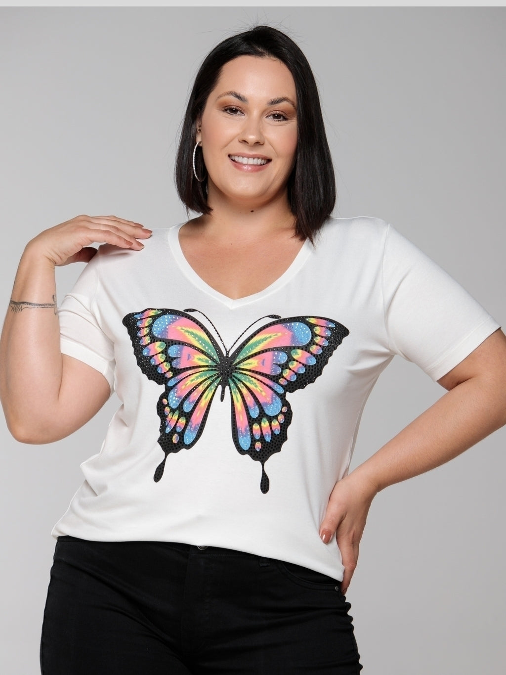 T-shirt Borboleta Colorida