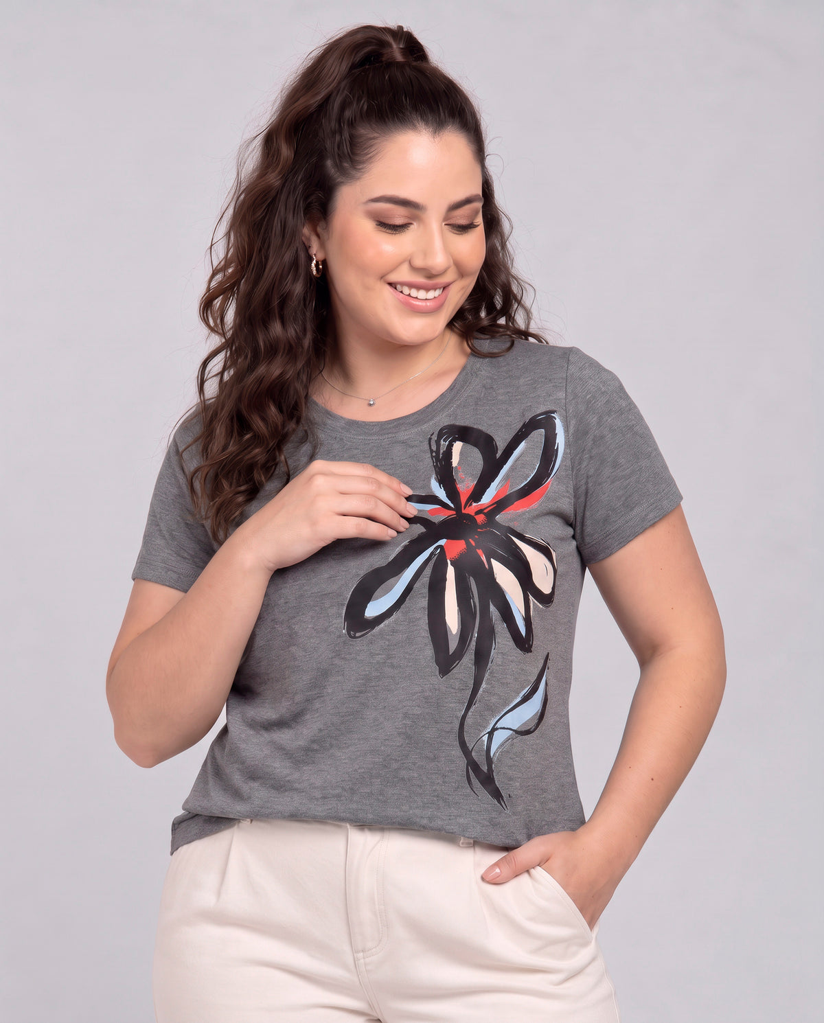 T-Shirt Flora Grafite