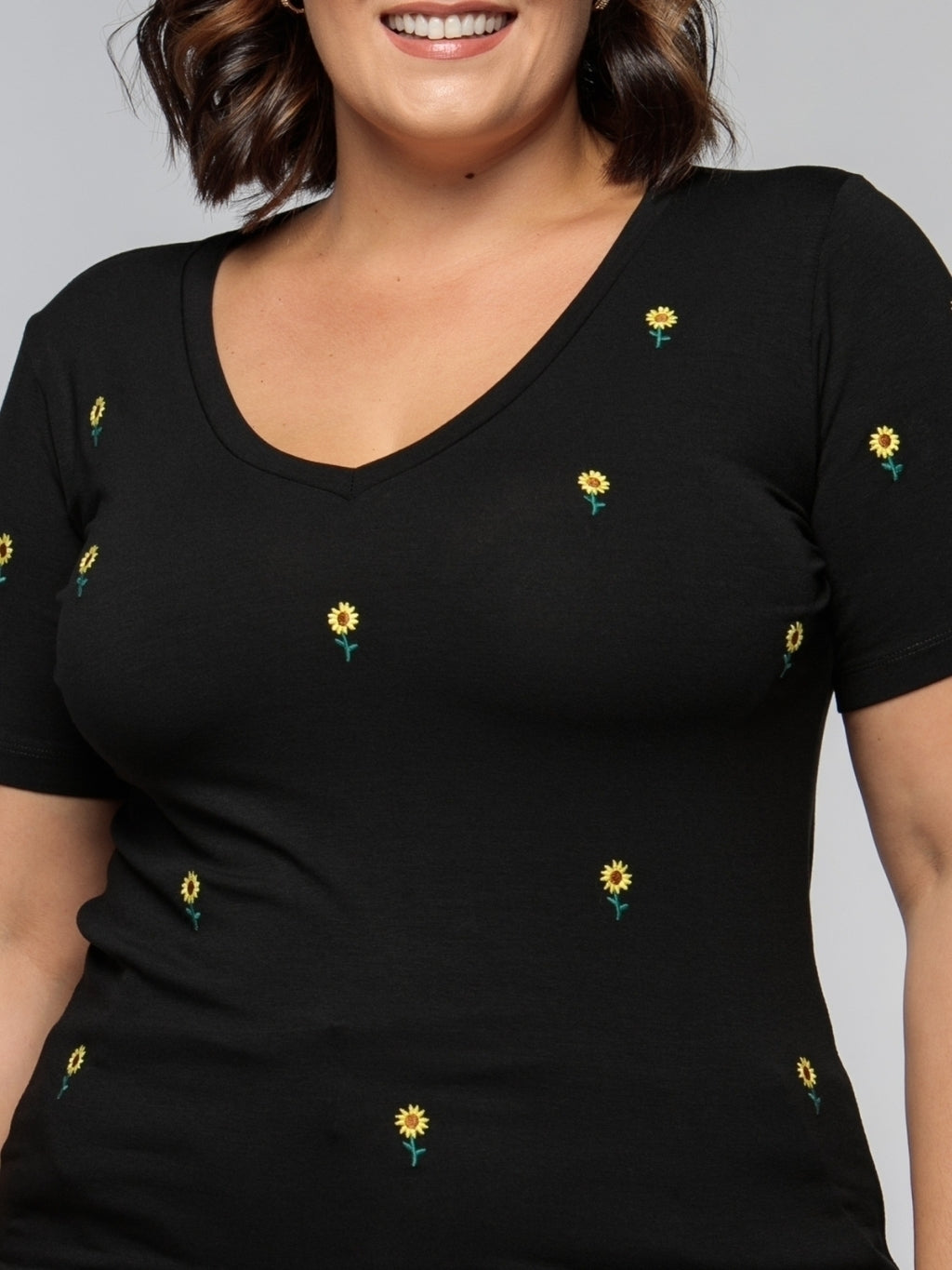 T-shirt Bordada Mini Girassol