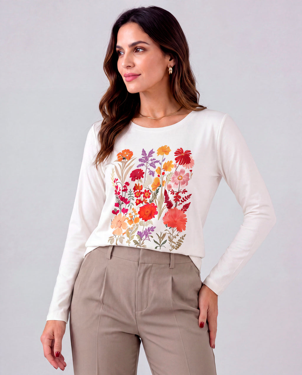 Blusa Manga Longa Jardim