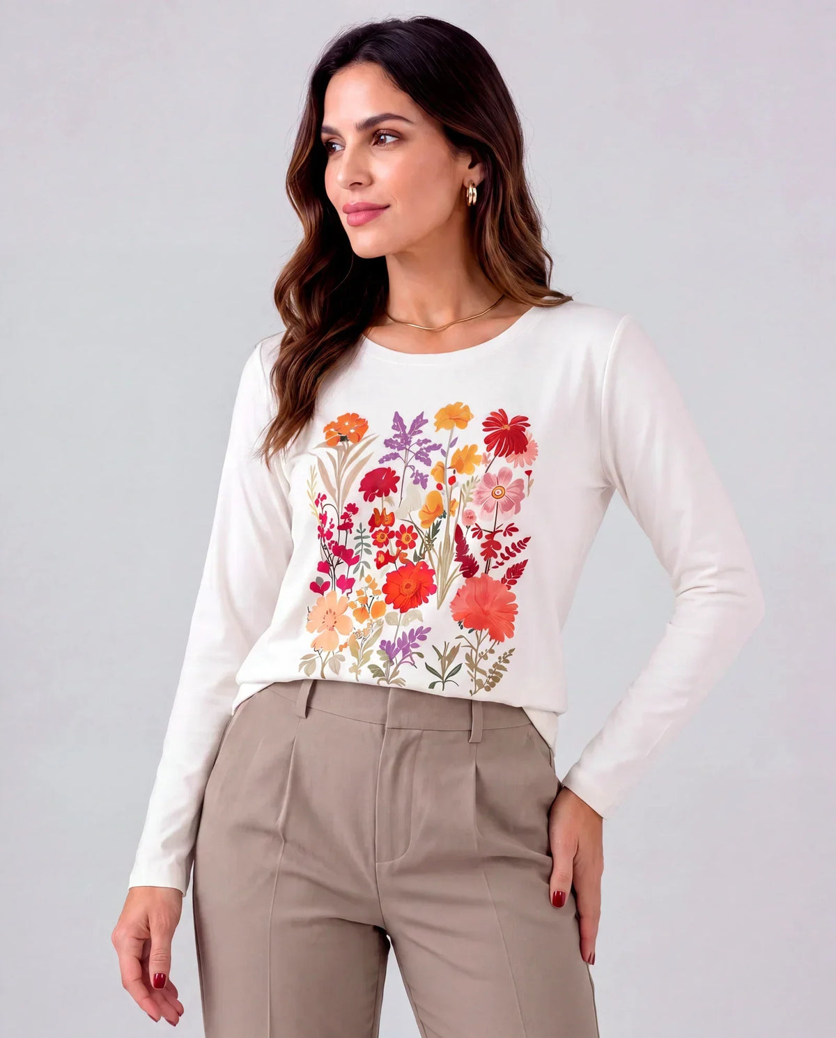 Blusa Manga Longa Jardim