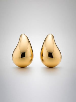 Brinco Gota Lisa Dourado - Divina Garota