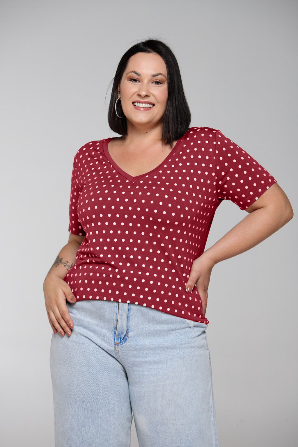 T-shirt Poá Bordô