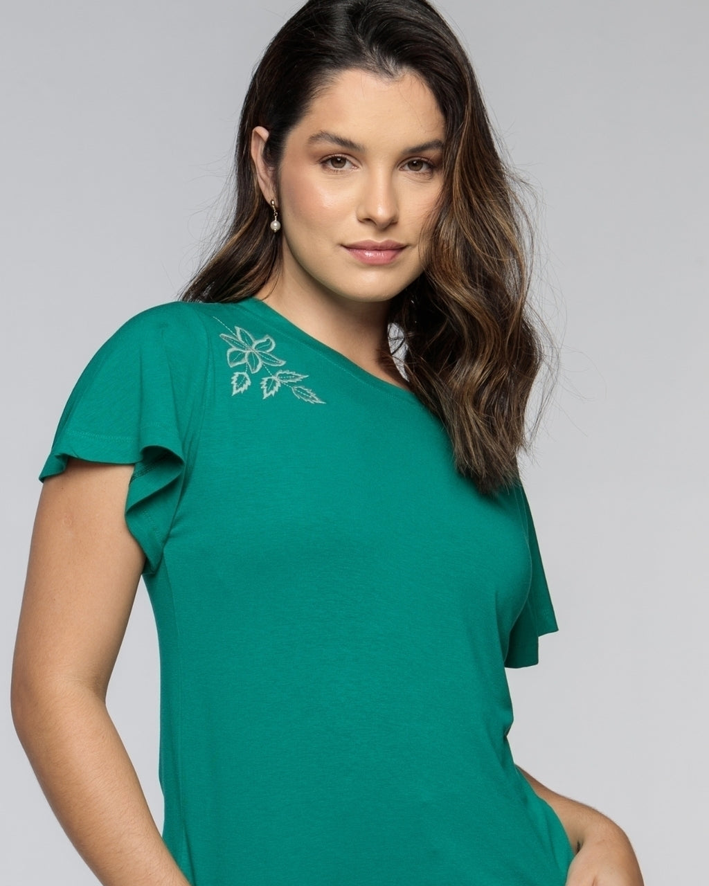Blusa Bordada Flor de Lis