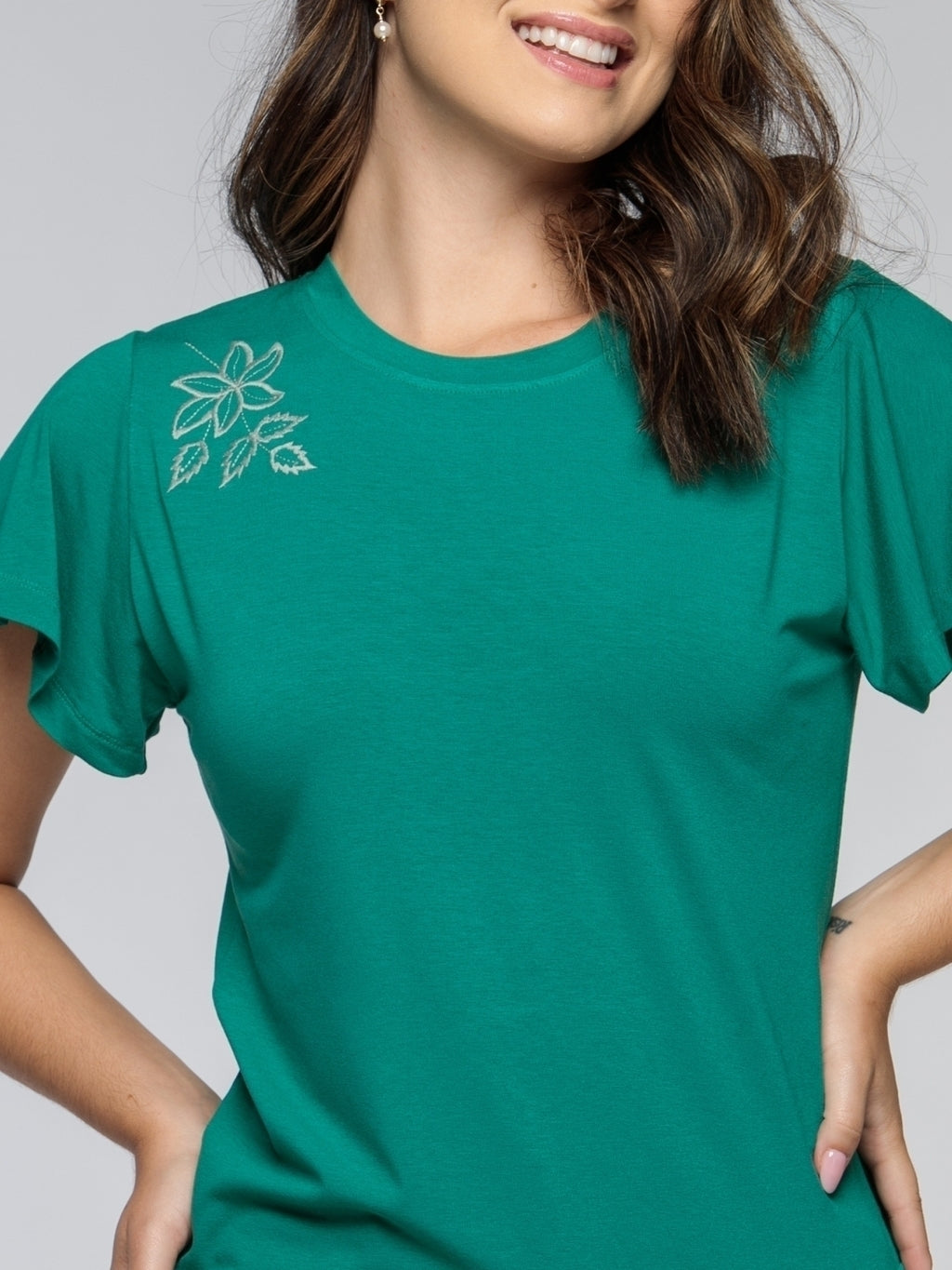 Blusa Bordada Flor de Lis - Divina Garota