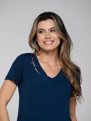 T-shirt Bordada Good Vibes - Divina Garota