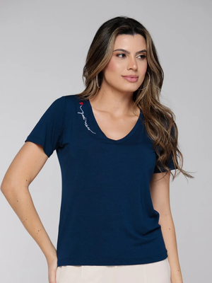 T-shirt Bordada Good Vibes - Divina Garota