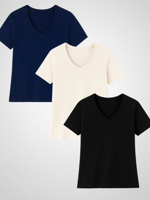 Kit 3 Peças Essenciais Gola V - Divina Garota