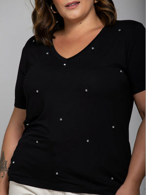 T-Shirt Bordada Pontos de Luz - Divina Garota