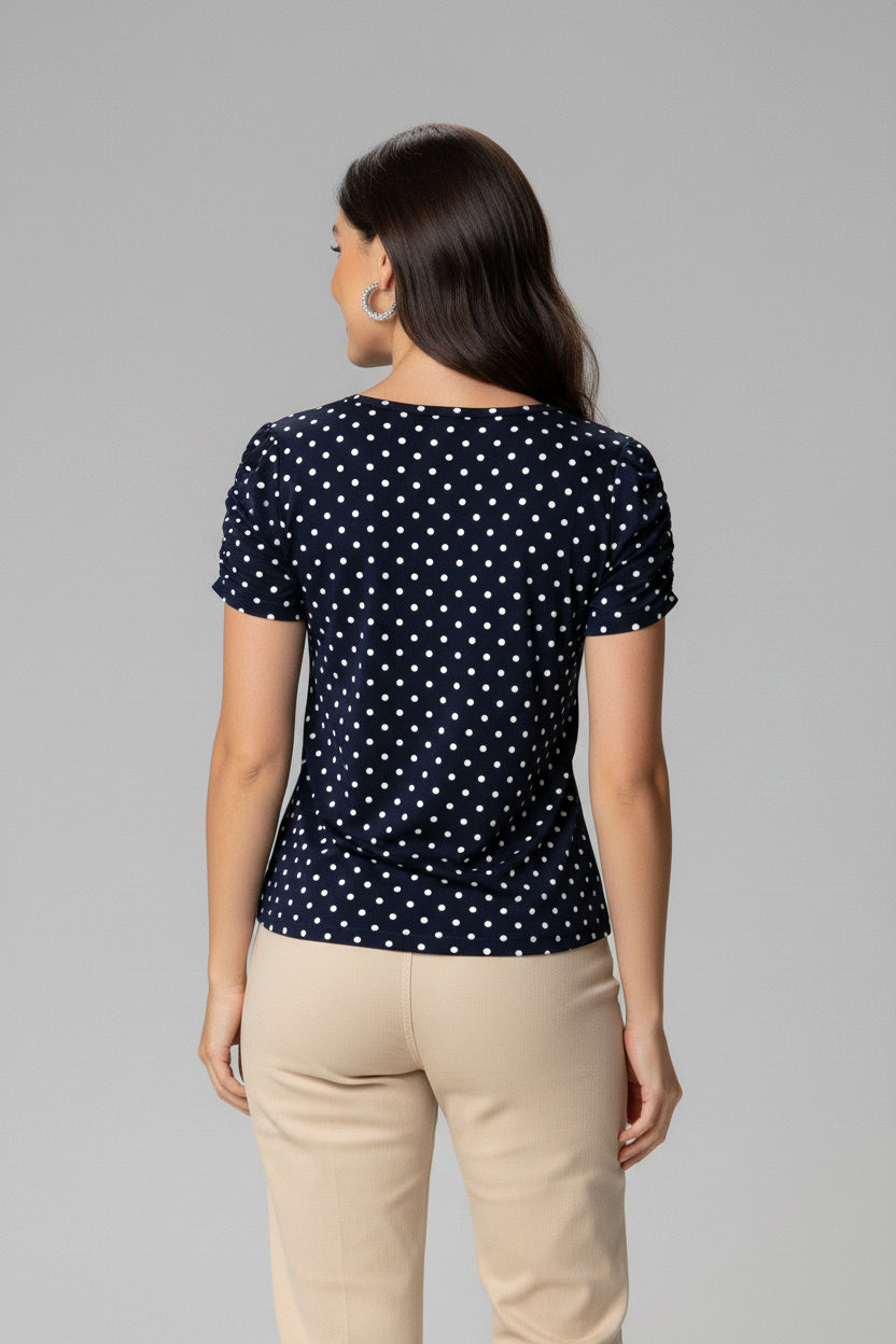 Blusa Bufante Poá Marinho